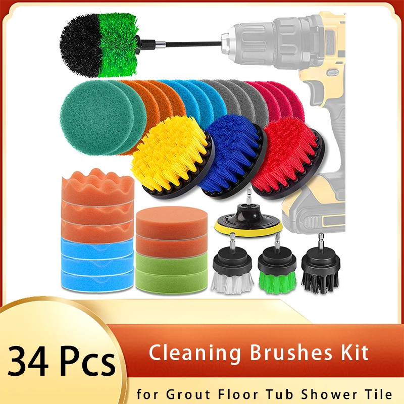Набор щеток для чистки из 34 предметов с насадкой Power Scrubber Щетка для затирки пола Ванны душа кафельной плитки Ванной комнаты и кухни
Набор щеток для чистки из 34 предметов с насадкой Power Scrubber Щетка для затирки пола Ванны душа кафельной плитки Ванной комнаты и кухни