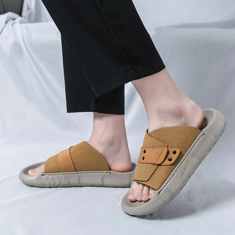 Summer Beach Shoes Men Flat Heel One Foot Lightweight Comfortable Fashionable Slippers Outdoor Business Sandals Men Sizes 38-45
Summer Beach Shoes Men Flat Heel One Foot Lightweight Comfortable Fashionable Slippers Outdoor Business Sandals Men Sizes 38-45
