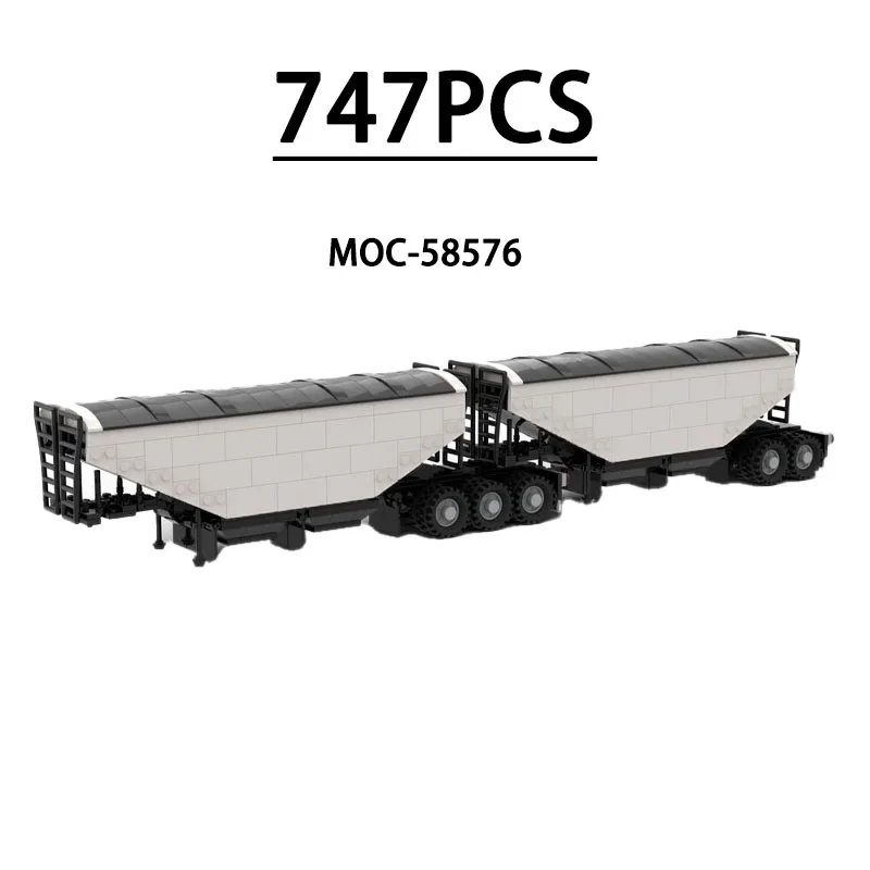 MOC-58576 Building Block Grain Trailer Truck Model, 747 Pieces, Children's Educational Birthday, Christmas, and New Year Gift
MOC-58576 Building Block Grain Trailer Truck Model, 747 Pieces, Children's Educational Birthday, Christmas, and New Year Gift
