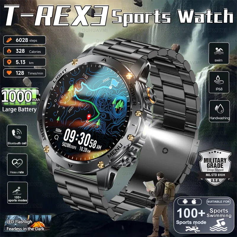 2025 Новые уличные T-REX3 1,7 дюйма AMOLED-экран, аккумулятор 1000 мАч, спортивные умные часы, 5 АТМ, водонепроницаемые, HD BT, пульсометр, умные часы
2025 Новые уличные T-REX3 1,7 дюйма AMOLED-экран, аккумулятор 1000 мАч, спортивные умные часы, 5 АТМ, водонепроницаемые, HD BT, пульсометр, умные часы