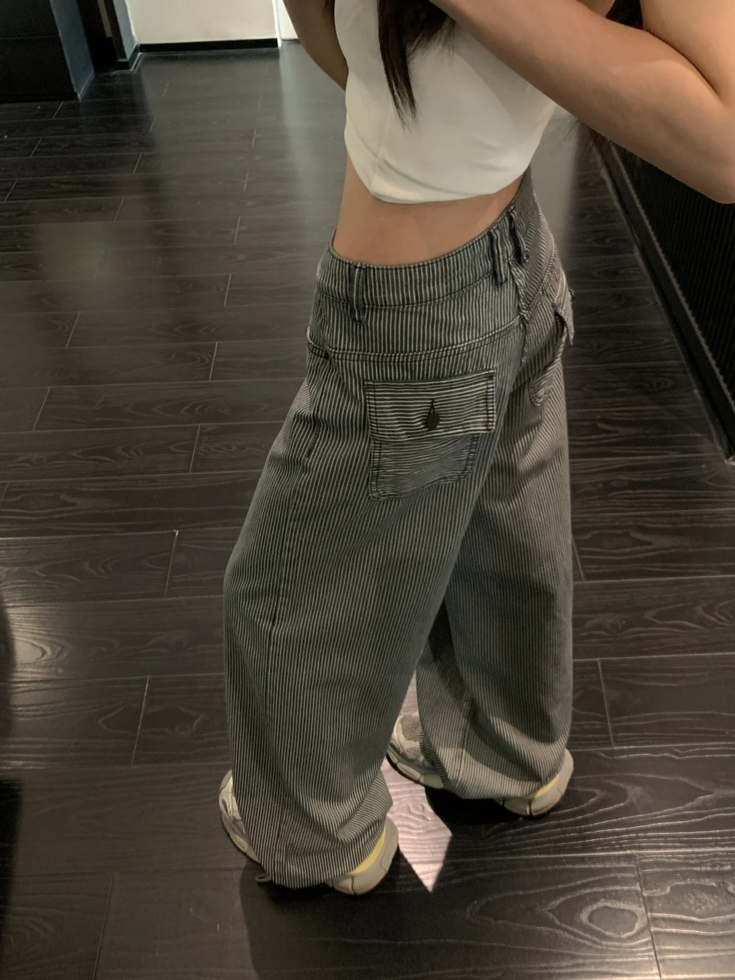 American Retro Striped Drapey Loose Women's Casual Pants Summer Versatile Wide Leg Pants Floor-Length Jeans Casual Style
American Retro Striped Drapey Loose Women's Casual Pants Summer Versatile Wide Leg Pants Floor-Length Jeans Casual Style