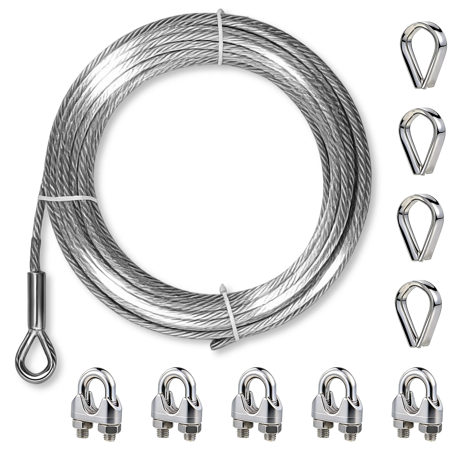 3/8 Stainless Steel Cable, 100ft Wire Rope, 7X 19 Strands, 12000lbs Breaking Strength, Marine Grade 304 Stainless Steel Aircraft Cable for Zipline, Deck Railing, Shade Sail
3/8 Stainless Steel Cable, 100ft Wire Rope, 7X 19 Strands, 12000lbs Breaking Strength, Marine Grade 304 Stainless Steel Aircraft Cable for Zipline, Deck Railing, Shade Sail