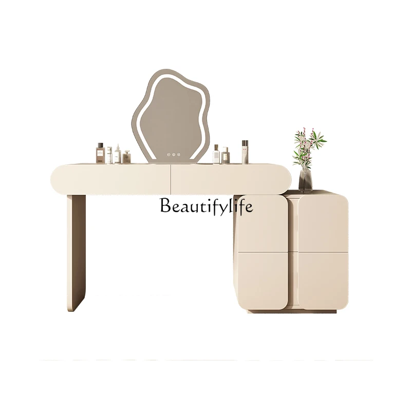 Cream style modern simple storage cabinet integrated bedroom small retractable dressing table
Cream style modern simple storage cabinet integrated bedroom small retractable dressing table
