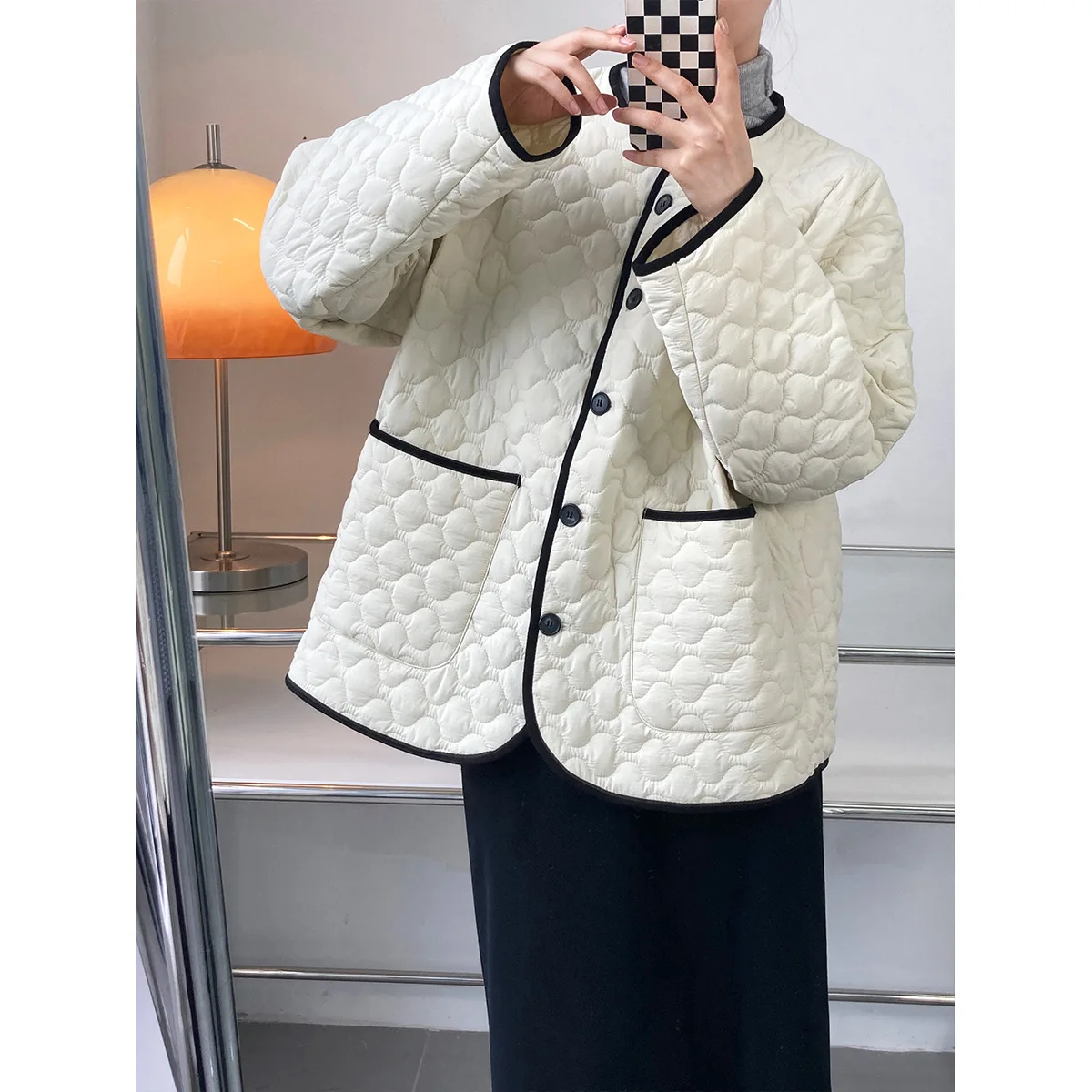 Women Clothing 2022 Autumn Winter Quilted Cotton Design Sense Patchwork Color Loose Cotton Simple Casual Winter Jacket Women
Women Clothing 2022 Autumn Winter Quilted Cotton Design Sense Patchwork Color Loose Cotton Simple Casual Winter Jacket Women