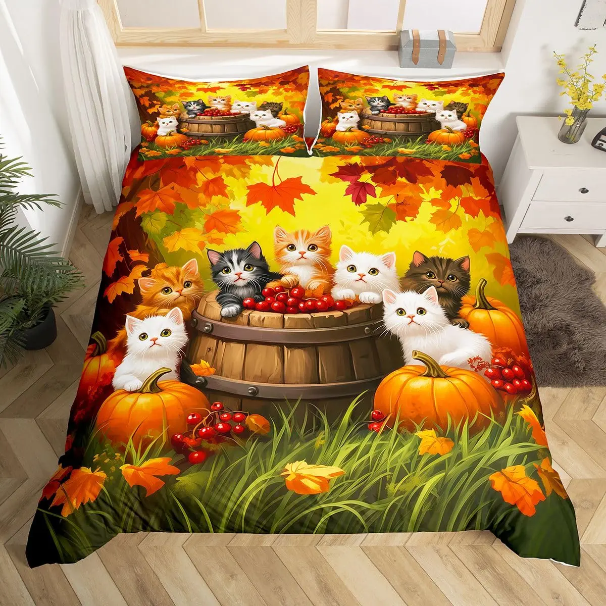 Fall Pumpkin Twin Duvet Cover, Autumn Leaves Bedding Set Thanksgiving Home Decor Fall Harvest Rustic Farmhouse Comforter Cover
Fall Pumpkin Twin Duvet Cover, Autumn Leaves Bedding Set Thanksgiving Home Decor Fall Harvest Rustic Farmhouse Comforter Cover