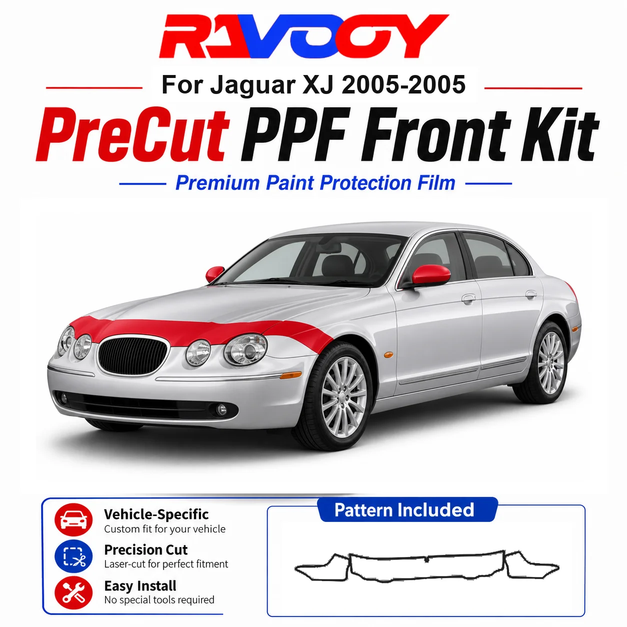 8.5mil TPU Precut PPF Kit For Jaguar XJ 2005-2005 - Hood, Partial Fenders & Full Mirror Set - Self-Healing Gloss Clear Bra Film
8.5mil TPU Precut PPF Kit For Jaguar XJ 2005-2005 - Hood, Partial Fenders & Full Mirror Set - Self-Healing Gloss Clear Bra Film