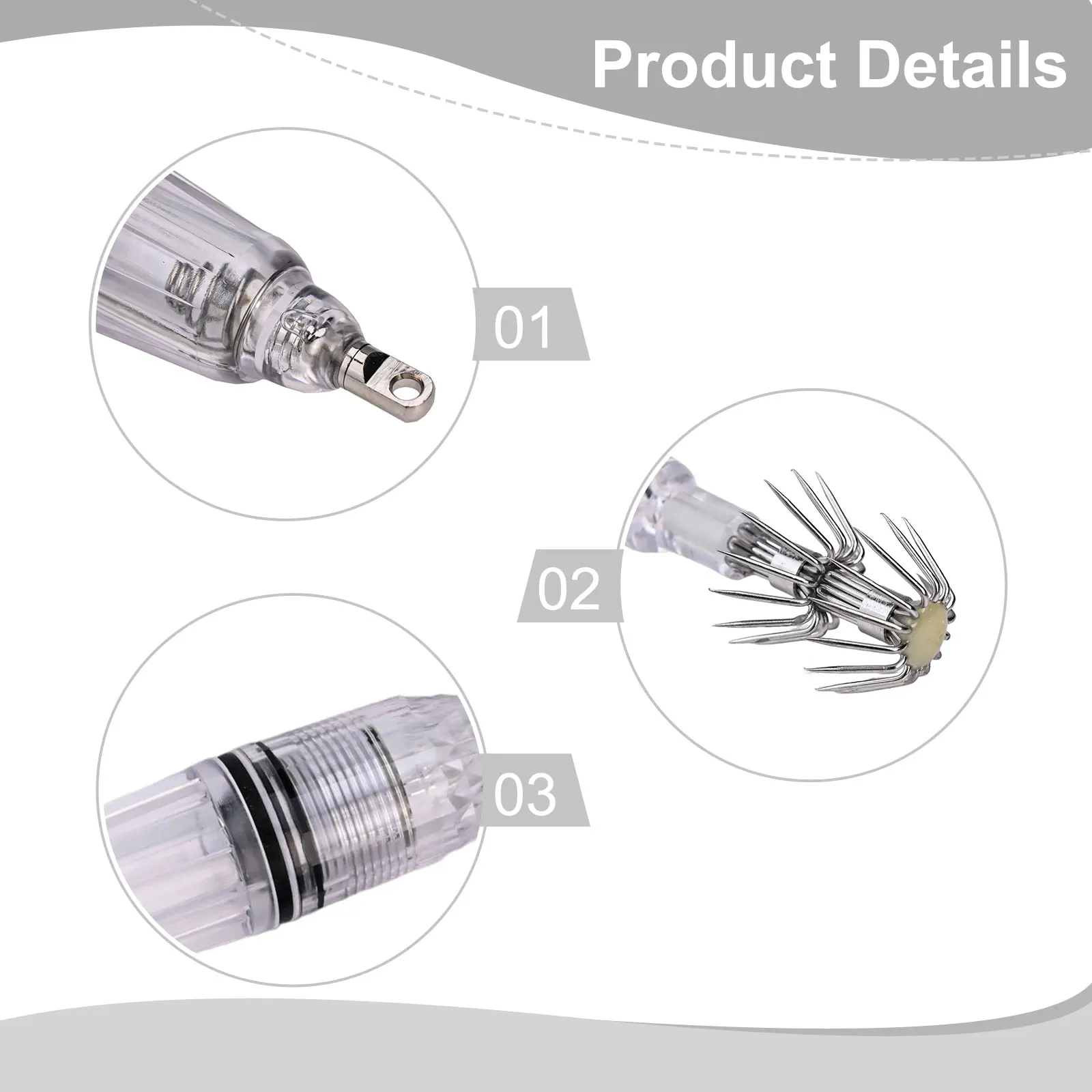 Набор из 2 светящихся светодиодных приманок-кальмаров для морской рыбалки, эффективная световая приманка для ловли трески, кальмара и осьминога
Набор из 2 светящихся светодиодных приманок-кальмаров для морской рыбалки, эффективная световая приманка для ловли трески, кальмара и осьминога