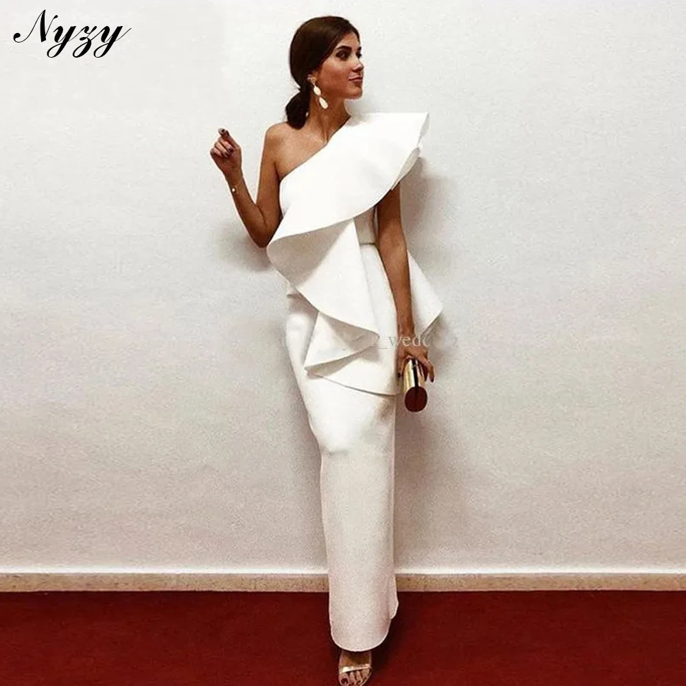 NYZY E701 Satin One Shoulder Mermaid Party Prom Gowns Customized White Evening Dresses with Ruffles 2025
NYZY E701 Satin One Shoulder Mermaid Party Prom Gowns Customized White Evening Dresses with Ruffles 2025