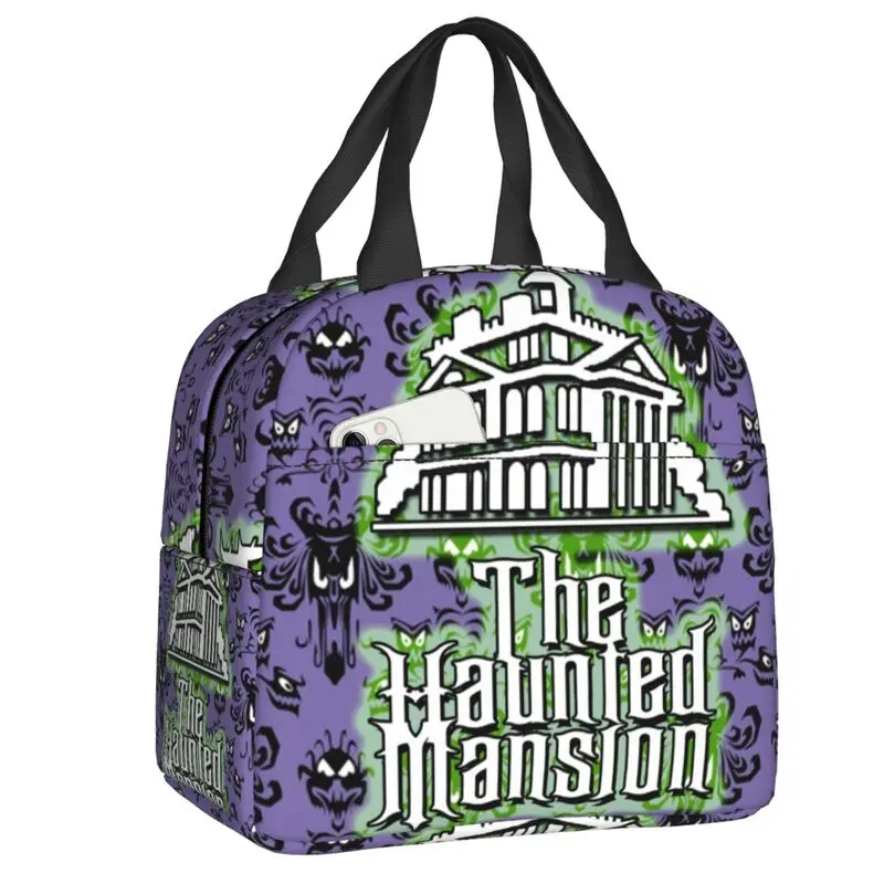 Custom Haunted Mansion Lunch Bag Women Halloween Happy Haunts Cooler Warm Insulated Lunch Boxes for Student School
Custom Haunted Mansion Lunch Bag Women Halloween Happy Haunts Cooler Warm Insulated Lunch Boxes for Student School