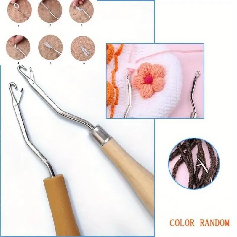 1/2Pcs Wood Handle Latch Crochet Hook Hair Weave Needle Wigs Knitting Extensions Styling Tools Carpets Making Repair Craft Tools
1/2Pcs Wood Handle Latch Crochet Hook Hair Weave Needle Wigs Knitting Extensions Styling Tools Carpets Making Repair Craft Tools