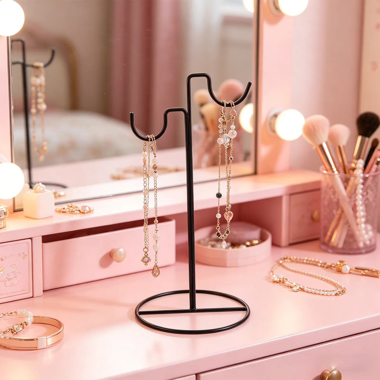 Metal Necklace Organizer Holder Stand Black Matte Finish Nordic Style Tabletop Jewelry Display Holder Multi Tier Necklace
Metal Necklace Organizer Holder Stand Black Matte Finish Nordic Style Tabletop Jewelry Display Holder Multi Tier Necklace