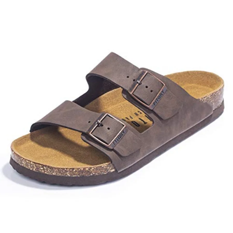 Mens Sandals, Arch Support Slides with Adjustable Buckle Straps and Cork Footbed Size 7-14.5
Mens Sandals, Arch Support Slides with Adjustable Buckle Straps and Cork Footbed Size 7-14.5
