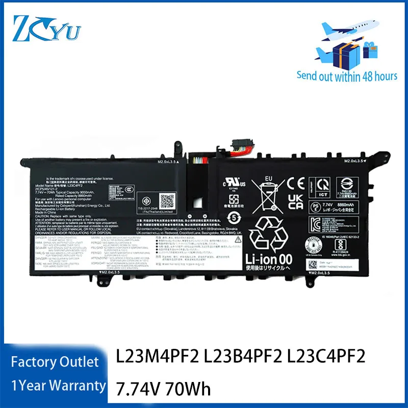 L23M4PF2 L23B4PF2 L23C4PF2 Battery for Lenovo Yoga Air 14S 15 Slim7 Gen 9 7.74V 70Wh
L23M4PF2 L23B4PF2 L23C4PF2 Battery for Lenovo Yoga Air 14S 15 Slim7 Gen 9 7.74V 70Wh