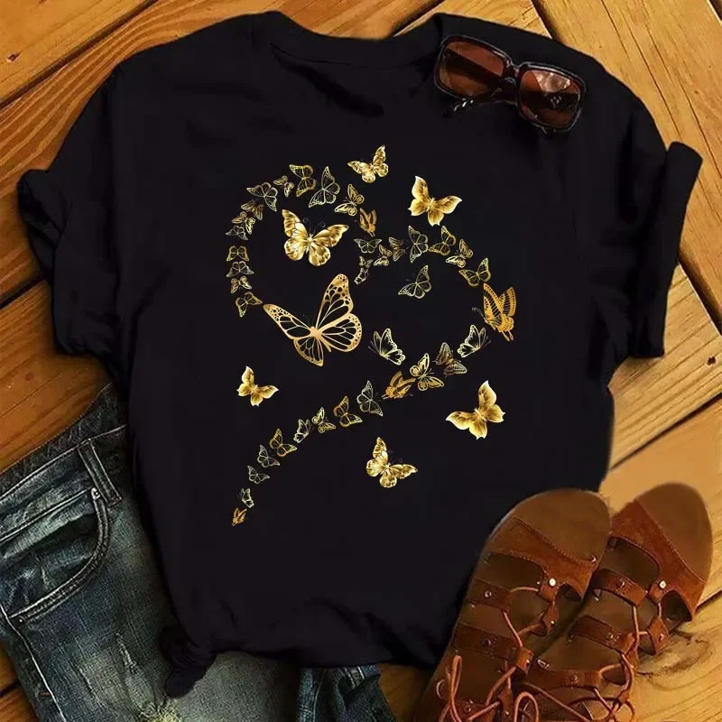 Watercolor Butterfly Heart Printed T Shirt New Women Black T Shirt Harajuku Cute Graphic Tee Shirt Ladies Casual Female Tops Tee
Watercolor Butterfly Heart Printed T Shirt New Women Black T Shirt Harajuku Cute Graphic Tee Shirt Ladies Casual Female Tops Tee