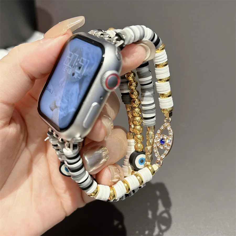 Bohemian bead bracelet compatible with iWatch strap 38mm 40mm 41mm 42mm 44mm 45mm 49mm for women, fashionable handmade elastic s
Bohemian bead bracelet compatible with iWatch strap 38mm 40mm 41mm 42mm 44mm 45mm 49mm for women, fashionable handmade elastic s