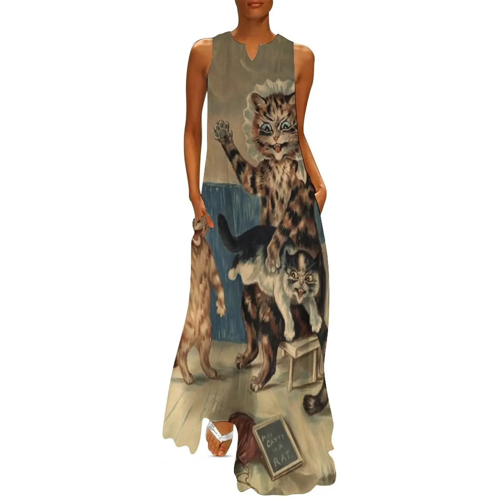 The Naughty Puss by Louis Wain Long Dress women dress Women's evening dress summer clothes
The Naughty Puss by Louis Wain Long Dress women dress Women's evening dress summer clothes
