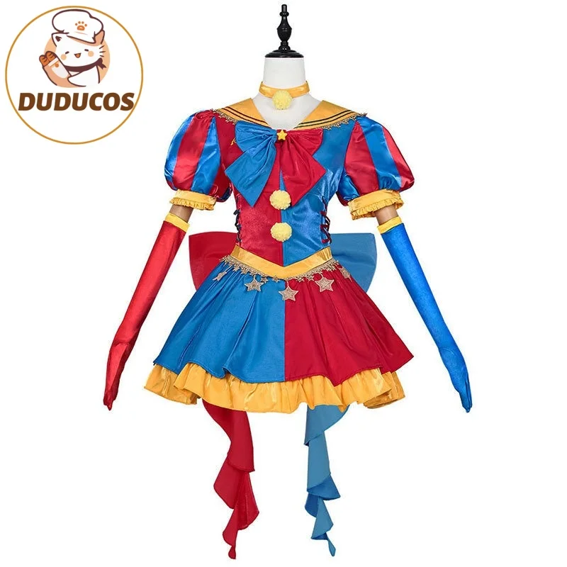 DUDU Women's Clown Girl Derivative Halloween Sailor Suit Casuel Outfit Sailor Dress with Hat Gloves Cosplay Costume
DUDU Women's Clown Girl Derivative Halloween Sailor Suit Casuel Outfit Sailor Dress with Hat Gloves Cosplay Costume