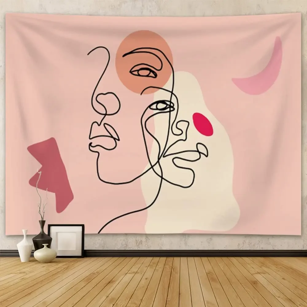 Pink Minimalist Line Art Face Tapestry for Bedroom Abstract Aesthetic Tapestry Wall Hanging for Living Room Bedroom Decoration
Pink Minimalist Line Art Face Tapestry for Bedroom Abstract Aesthetic Tapestry Wall Hanging for Living Room Bedroom Decoration