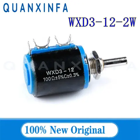 1PCS WXD3-12-2W Precision Multiturn Potentiometer 100/220/470R 1K 2K2 3K3 4K7 5K6 10K 22K 47K WXD3-12 1W Wirewound Potentiometer
