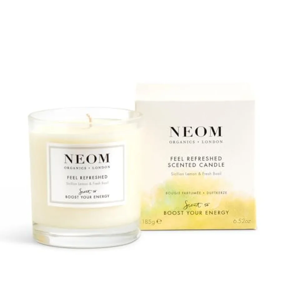 - Feel Refreshed Scented Candle 1 Wick Lemon and Basil Essential Oil Aromatherapy Candle Scent to Boost Your Energy
- Feel Refreshed Scented Candle 1 Wick Lemon and Basil Essential Oil Aromatherapy Candle Scent to Boost Your Energy