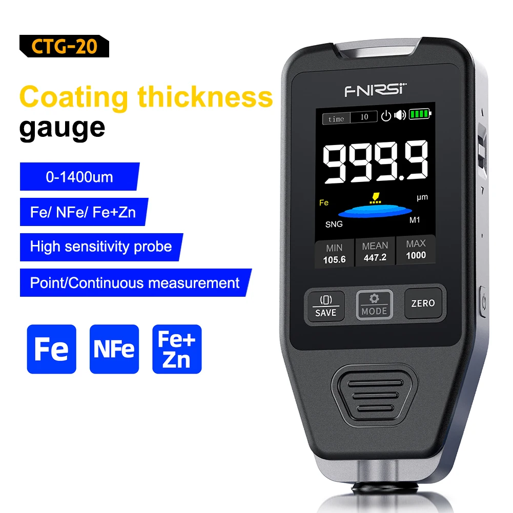 FNIRSI CTG-20 Car Paint Thickness Gauge Electroplate Metal & Putty Powder Coating Thickness Gauge for Car 0-1400um Fe nFe Fe+Zn
FNIRSI CTG-20 Car Paint Thickness Gauge Electroplate Metal & Putty Powder Coating Thickness Gauge for Car 0-1400um Fe nFe Fe+Zn