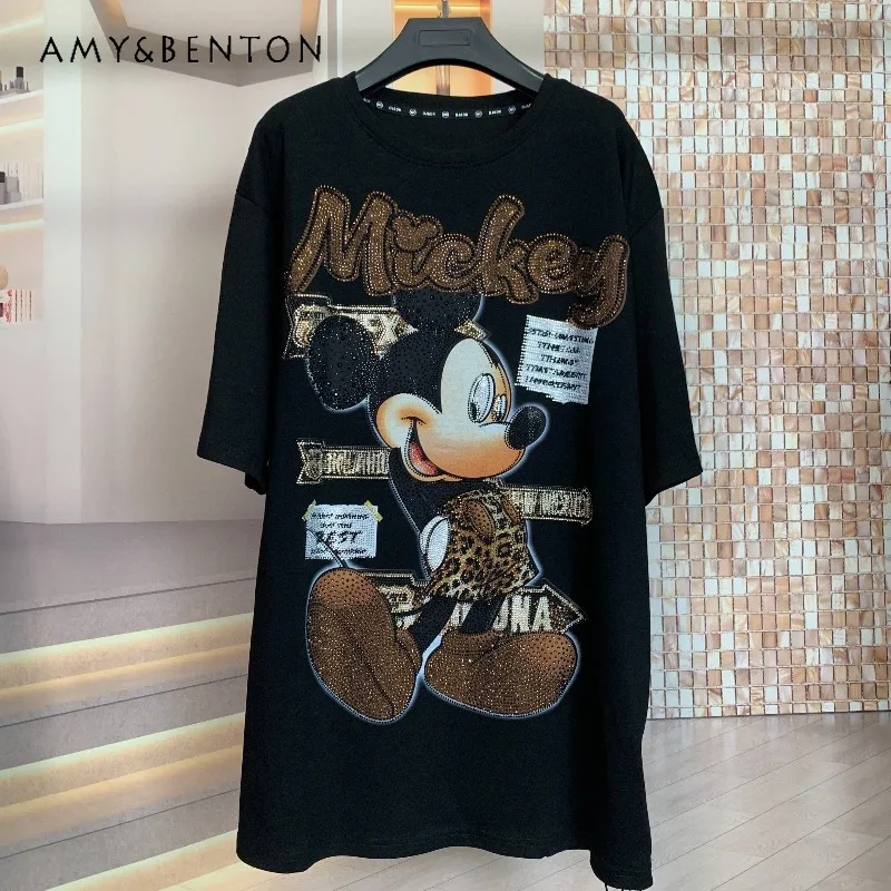 Trendy Brand Heavy Industry Full Rhinestone Leopard Cartoon Youthful Top Fashion Loose Short Sleeved T-shirt For Women's Tees
Trendy Brand Heavy Industry Full Rhinestone Leopard Cartoon Youthful Top Fashion Loose Short Sleeved T-shirt For Women's Tees