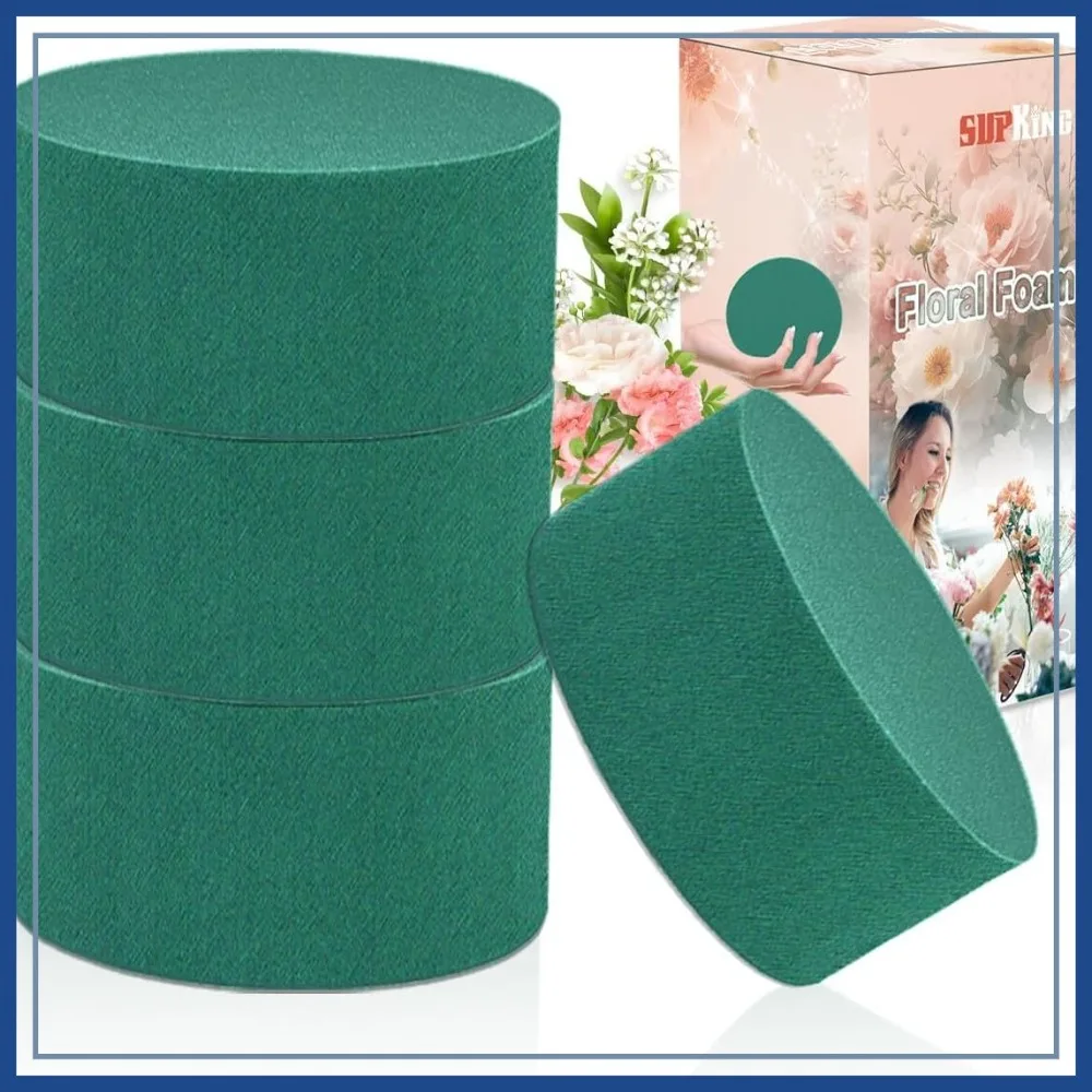 4Pcs Floral Foam Round 3.15" Small Green Wet Dry Flower Blocks for Artificial and Fresh Flower Arrangement
4Pcs Floral Foam Round 3.15" Small Green Wet Dry Flower Blocks for Artificial and Fresh Flower Arrangement