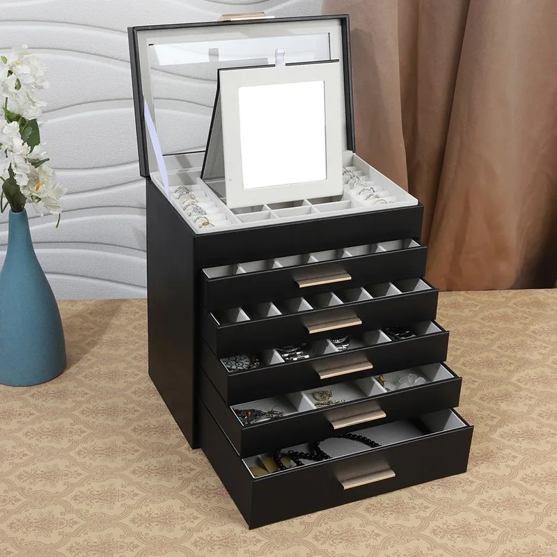Large Jewelry Box Showcase Bracelets Storage Boxes Ring Holder Jewellery Display Glasses Organizer Leather Jewelry Case Bedroom
Large Jewelry Box Showcase Bracelets Storage Boxes Ring Holder Jewellery Display Glasses Organizer Leather Jewelry Case Bedroom