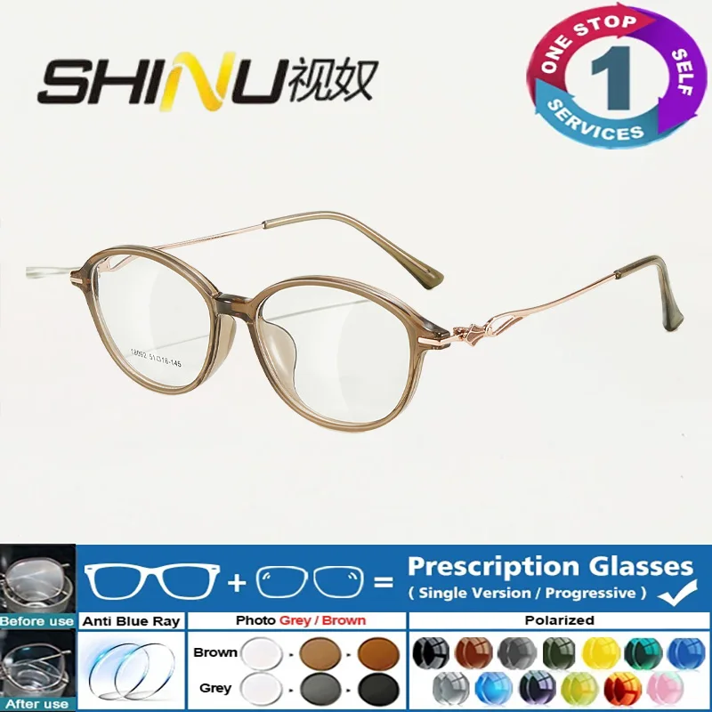 SHINU Women Oval Frame TR Alloy Progressive Multifocal Presbyopia Glasses Prescription Lenses men Myopia custom
SHINU Women Oval Frame TR Alloy Progressive Multifocal Presbyopia Glasses Prescription Lenses men Myopia custom