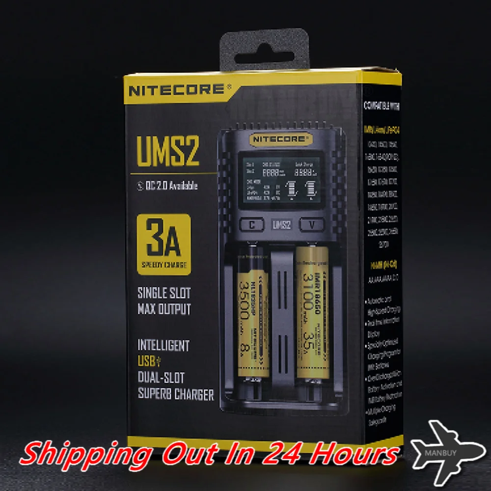 NITECORE UMS2 Automatic Universal 3A Quick Charger Intelligent USB Dual-Slot Superb LCD Display Li-ion IMR Battery 21700
NITECORE UMS2 Automatic Universal 3A Quick Charger Intelligent USB Dual-Slot Superb LCD Display Li-ion IMR Battery 21700