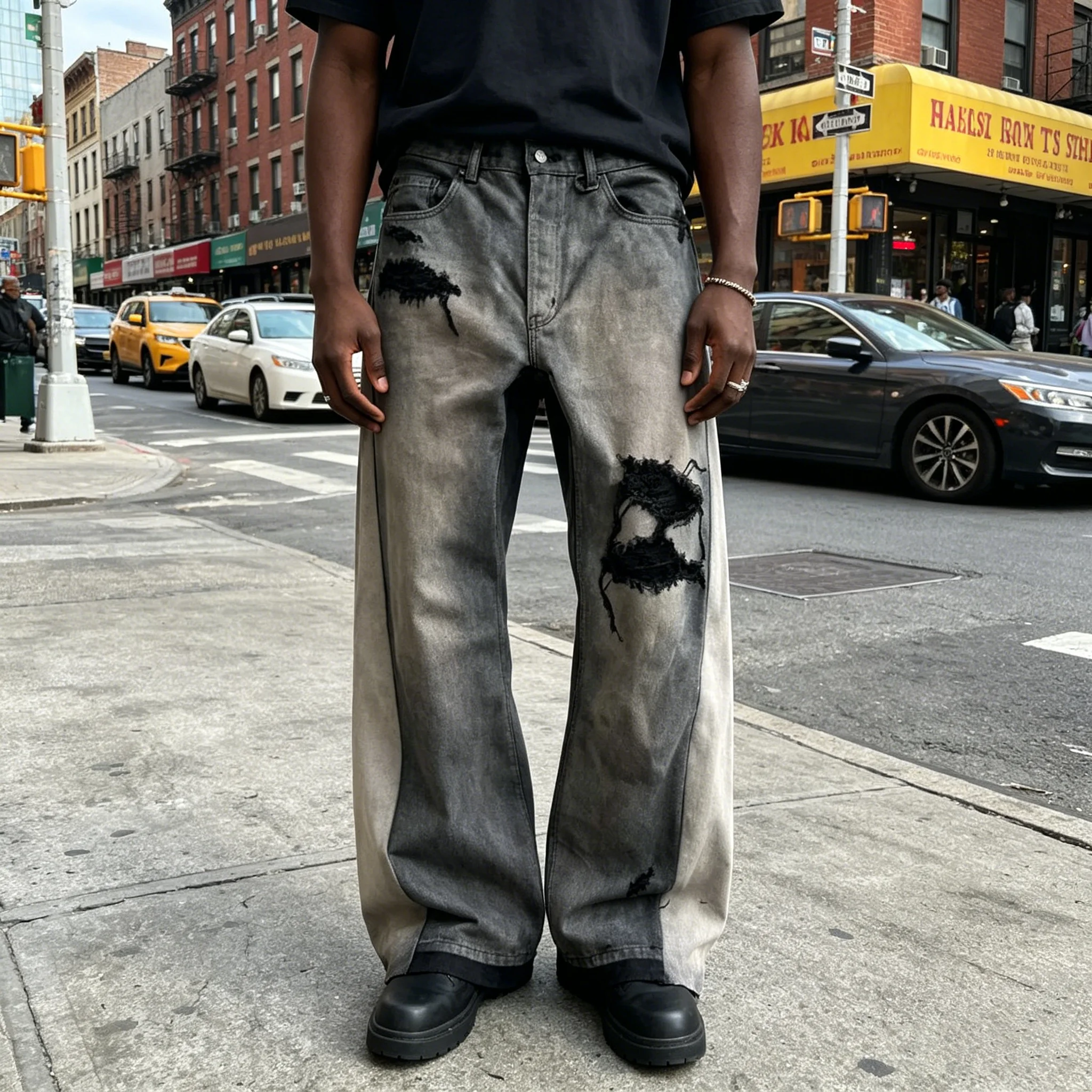 Ishiyama x zai Baggy Distressed Flared Jeans Y2K Micro denim American hip hop Harajuku streetwear clothing baggy floor pants
Ishiyama x zai Baggy Distressed Flared Jeans Y2K Micro denim American hip hop Harajuku streetwear clothing baggy floor pants