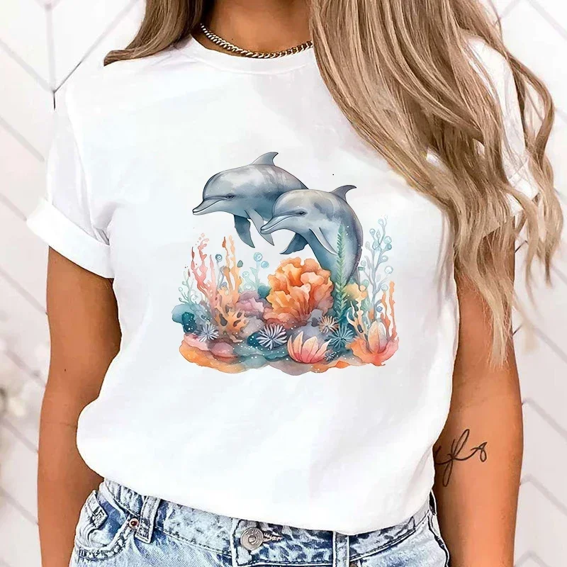 2024 Summer Round Neck Tee Shirt Premium T-shirt Funny Dolphin Print T-Shirts For Women Femme Fashion Casual T-Shirts Fast Deli
2024 Summer Round Neck Tee Shirt Premium T-shirt Funny Dolphin Print T-Shirts For Women Femme Fashion Casual T-Shirts Fast Deli