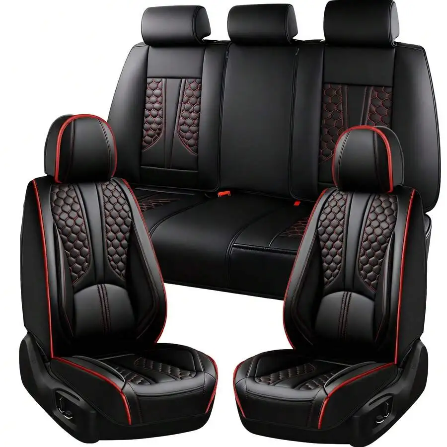 Leather Car Seat Covers Full Set For Dodge Ram 1500 2500 3500HD Black Red Stitching
Leather Car Seat Covers Full Set For Dodge Ram 1500 2500 3500HD Black Red Stitching