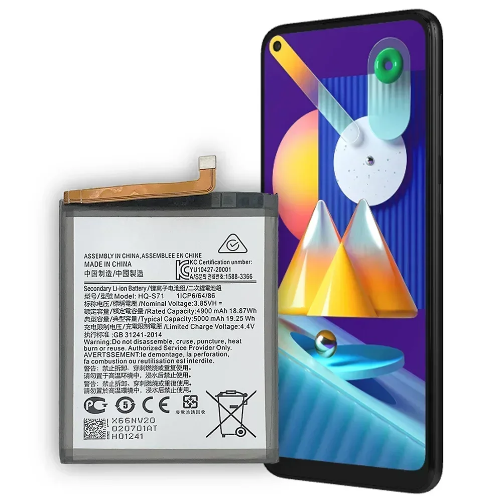 NEW Replacement Battery HQ-S71 For Samsung Galaxy M11 Rechargeable Battery 5000mAh Lithium Battery
NEW Replacement Battery HQ-S71 For Samsung Galaxy M11 Rechargeable Battery 5000mAh Lithium Battery