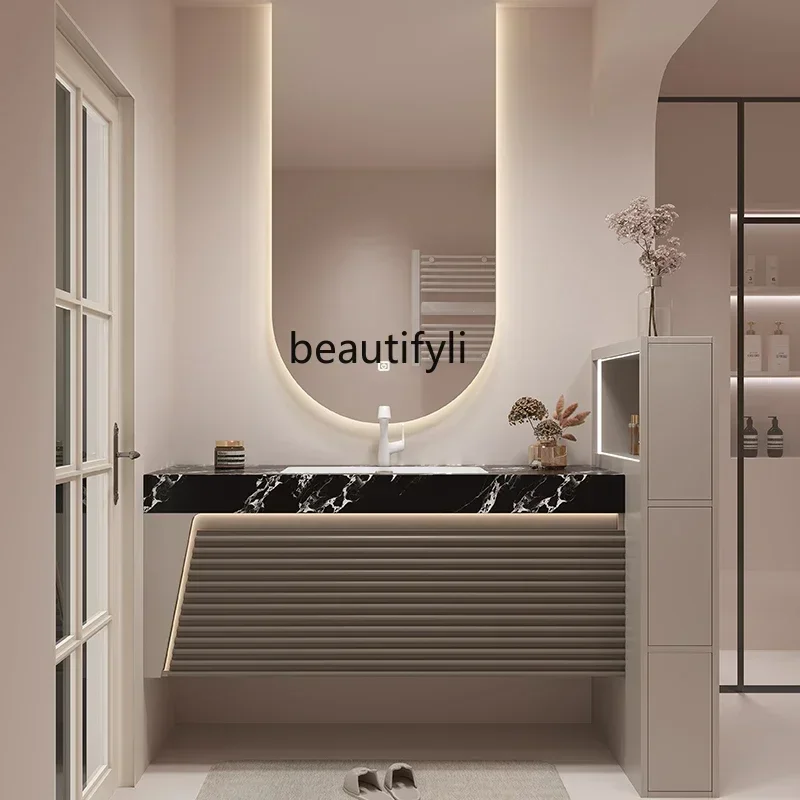 44Modern Minimalist Solid Wood Bathroom Cabinet Light Luxury Bathroom Stone Plate Washstand Wash Basin Washbasin Bathr
44Modern Minimalist Solid Wood Bathroom Cabinet Light Luxury Bathroom Stone Plate Washstand Wash Basin Washbasin Bathr