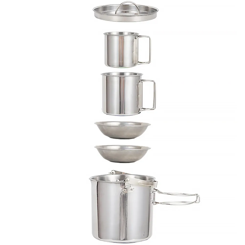 1 Set Stainless Steel Outdoor Cookware Set Portable Lightweight Camping Kettle Bowl Folding Cup Picnic Tableware
1 Set Stainless Steel Outdoor Cookware Set Portable Lightweight Camping Kettle Bowl Folding Cup Picnic Tableware