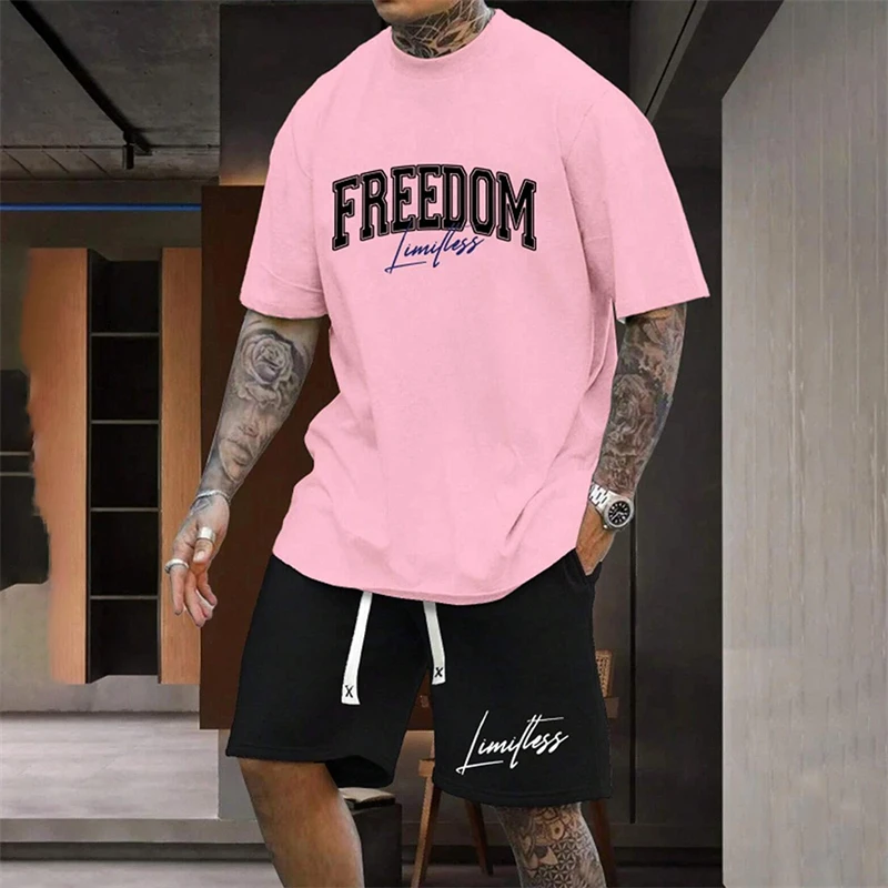Men's Outdoor Letter Print Shorts Set Two-Piece Streetwear Two-Piece Athletic Wear Crew Neck T-Shirt Fashion Men's Apparel
Men's Outdoor Letter Print Shorts Set Two-Piece Streetwear Two-Piece Athletic Wear Crew Neck T-Shirt Fashion Men's Apparel