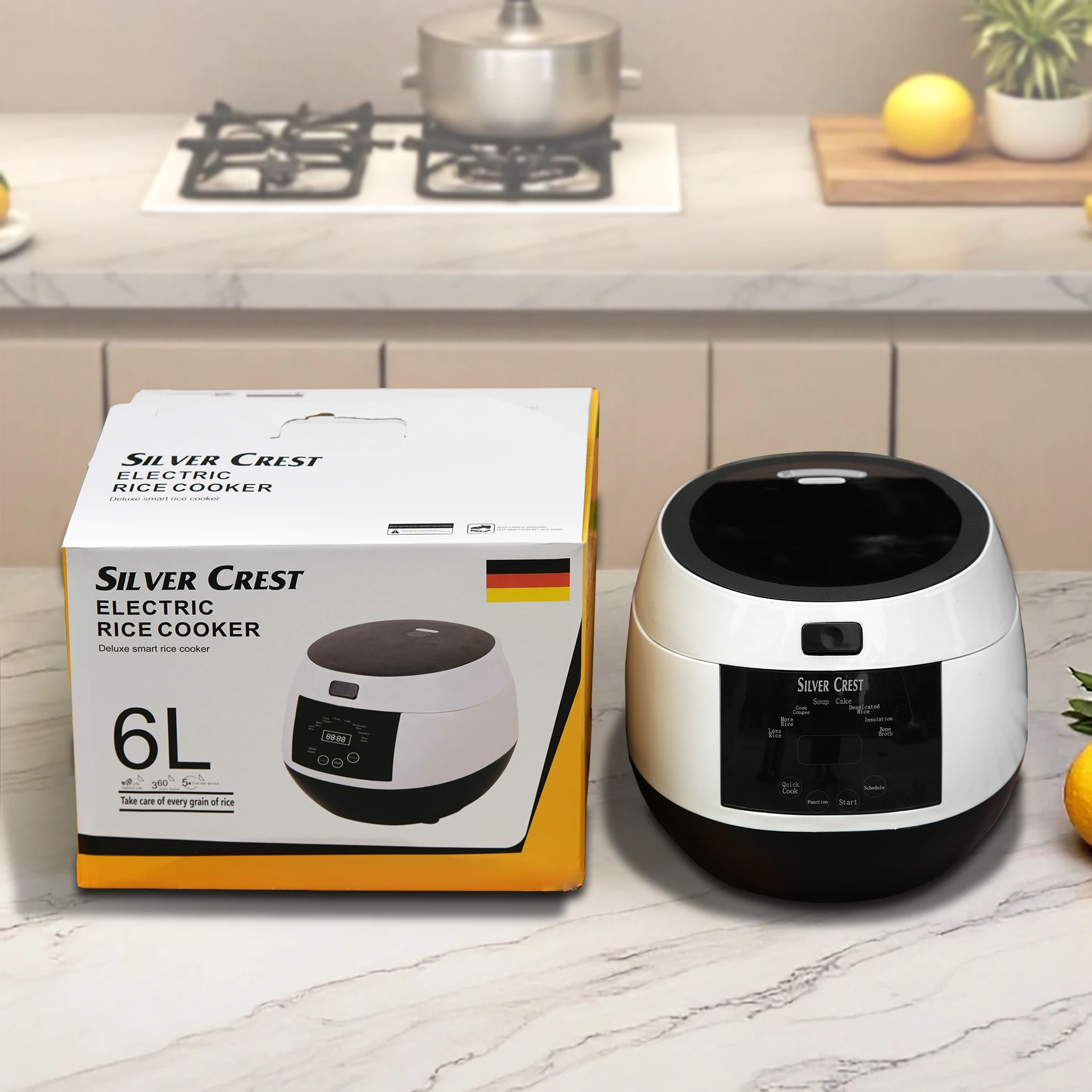 6л 900 Вт Многофункциональная умная цифровая сенсорная ЖК-кухонная электрическая кастрюля с антипригарным покрытием Интеллектуальная автоматическая рисоварка
6л 900 Вт Многофункциональная умная цифровая сенсорная ЖК-кухонная электрическая кастрюля с антипригарным покрытием Интеллектуальная автоматическая рисоварка