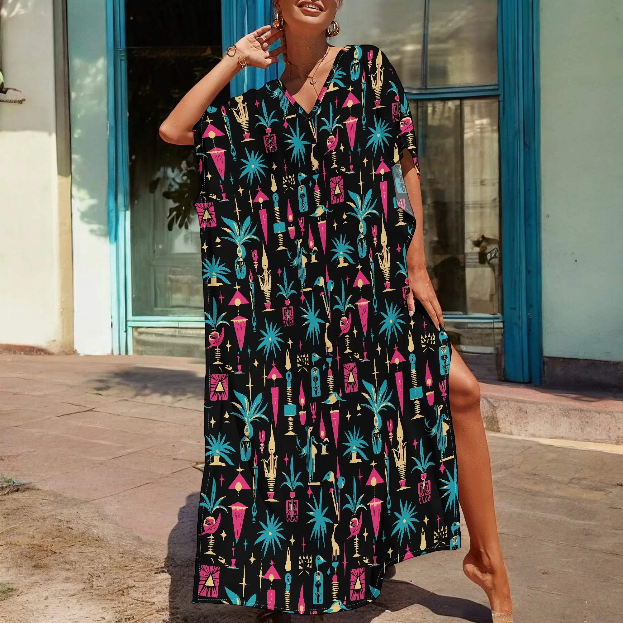 Vintage Egyptian Print Kaftan Maxi Dress V-Neck Loose S-3XL – Boho Chic Summer Party or Art Exhibition Outfit
Vintage Egyptian Print Kaftan Maxi Dress V-Neck Loose S-3XL – Boho Chic Summer Party or Art Exhibition Outfit