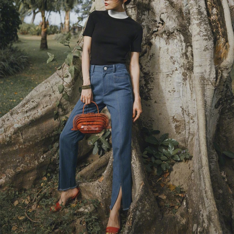 Джинсы Bela Studio с высокой талией, удобные, облегающие, с разрезами, женские, модель Savi Blogger, длинные брюки с высокой талией, для женщин 25-29 лет
Джинсы Bela Studio с высокой талией, удобные, облегающие, с разрезами, женские, модель Savi Blogger, длинные брюки с высокой талией, для женщин 25-29 лет