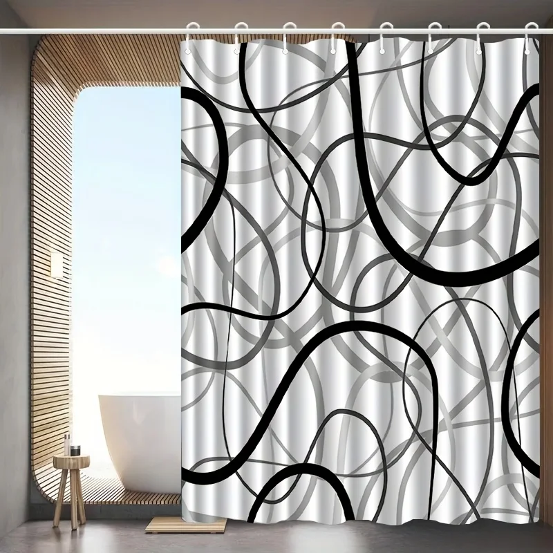 1 шт. Черно-белая занавеска для душа в неправильную полоску с рисунком, машинная стирка из полиэстера, подходит для украшения ванной комнаты.
1 шт. Черно-белая занавеска для душа в неправильную полоску с рисунком, машинная стирка из полиэстера, подходит для украшения ванной комнаты.