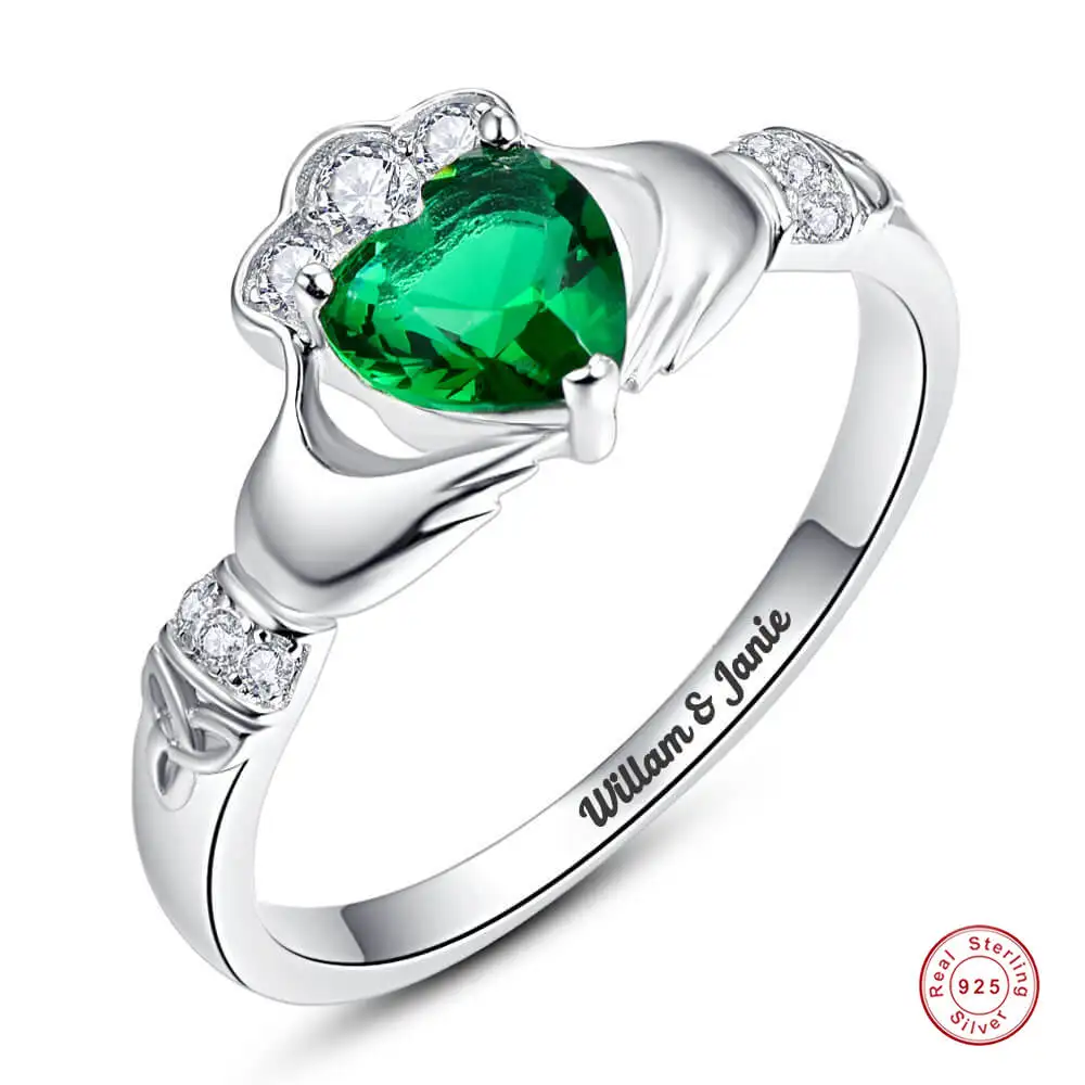 925 Silver Zircon Ring Customized Heart-shaped Birthstone 2 Names Women's Birthday Gift Jewelry
925 Silver Zircon Ring Customized Heart-shaped Birthstone 2 Names Women's Birthday Gift Jewelry