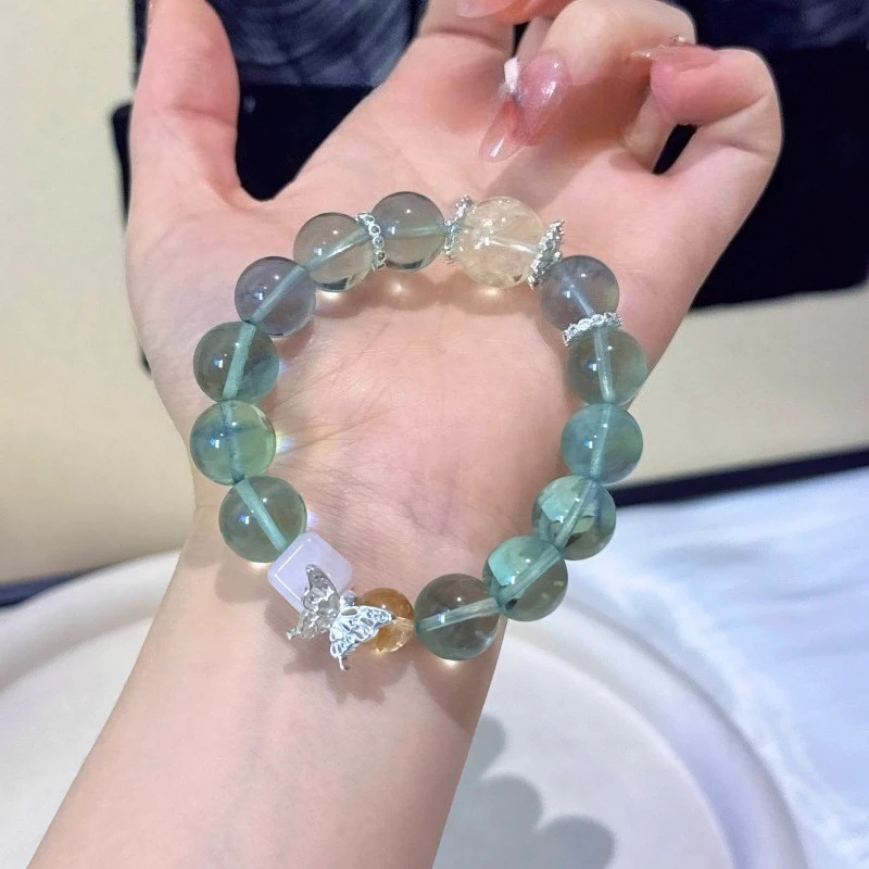 Natural Crystal Crafts Green Fluorite Citrine Bracelet DIY Fashion Elastic Rope Jewelry Reiki Healing Stone Beads Bracelets
Natural Crystal Crafts Green Fluorite Citrine Bracelet DIY Fashion Elastic Rope Jewelry Reiki Healing Stone Beads Bracelets