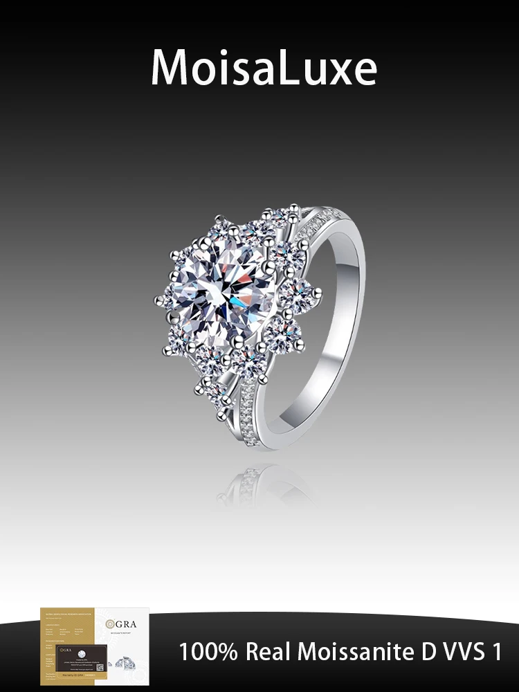 MoisaLuxe Official Store GRA Moissanite Plata Sterling 925 Silver Women's 3 Carat Moissanite Light Luxury Ring
MoisaLuxe Official Store GRA Moissanite Plata Sterling 925 Silver Women's 3 Carat Moissanite Light Luxury Ring