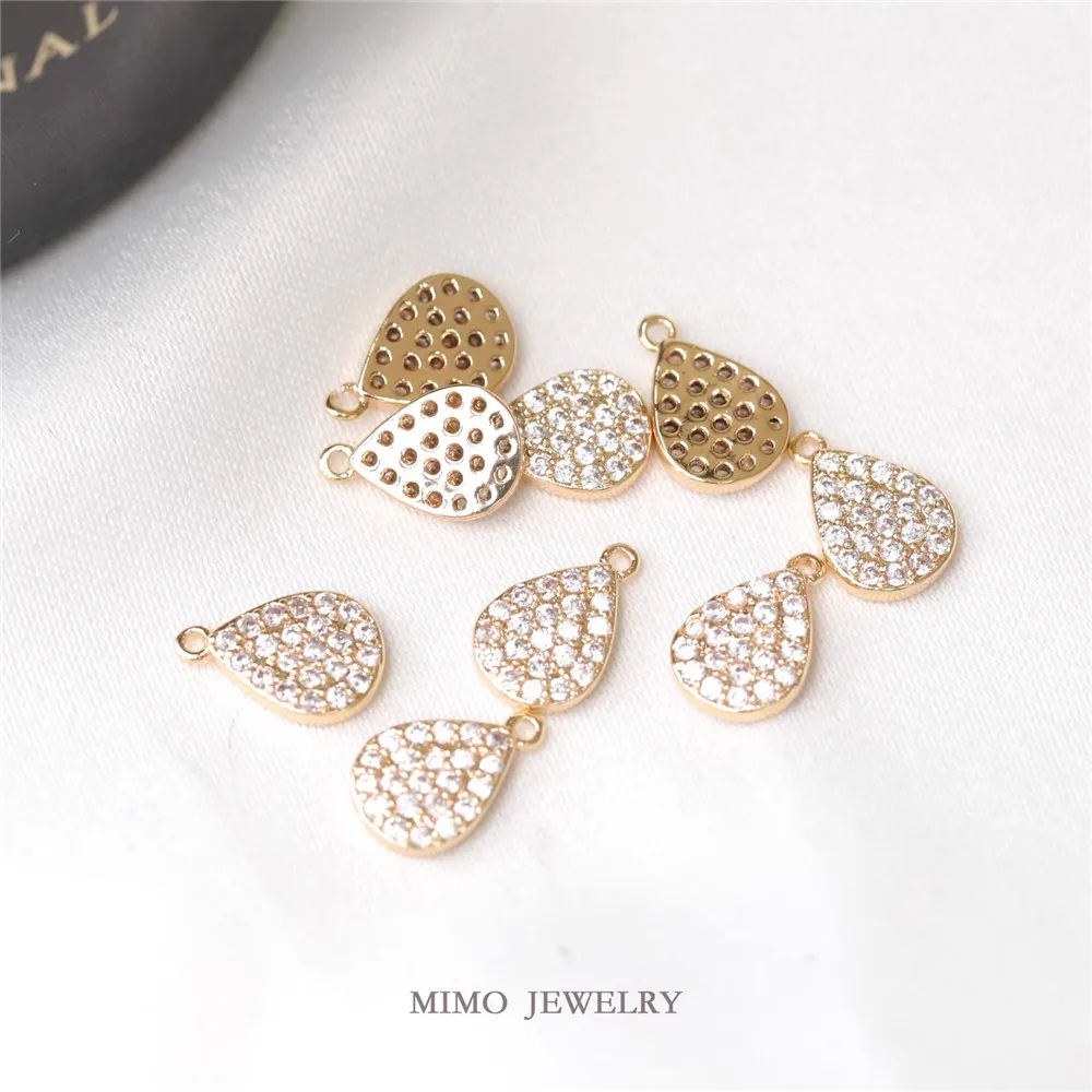 1PCS 6.2x9.2mm Copper Plated with Real Gold, Exquisite Diamond-encrusted Small Water Drop Pendant, Earring Pendant, DIY Handmade
1PCS 6.2x9.2mm Copper Plated with Real Gold, Exquisite Diamond-encrusted Small Water Drop Pendant, Earring Pendant, DIY Handmade