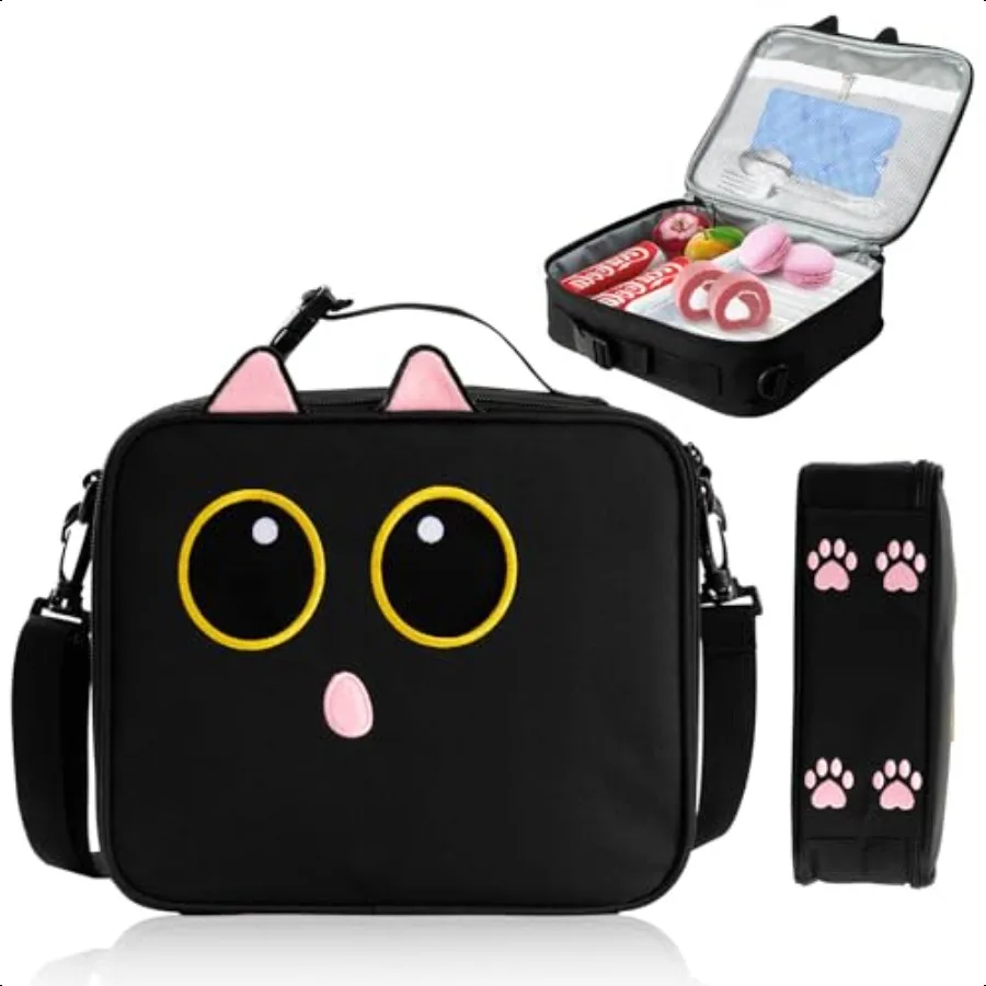 Black Cat Insulated Lunch Bag lonchera for Teen Girl Boy Kid Bento Box Reusable Large Capacity Portable Waterproof Leakproof wi
Black Cat Insulated Lunch Bag lonchera for Teen Girl Boy Kid Bento Box Reusable Large Capacity Portable Waterproof Leakproof wi