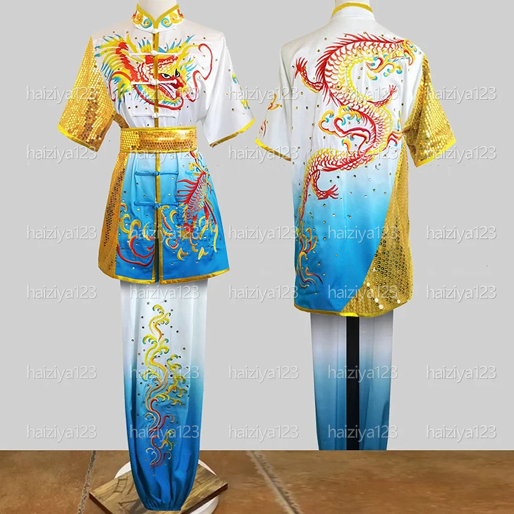 Embroidered Dragon Wushu uniform Kungfu clothes Martial arts suit Changquan Taolu outfit for male female girl boy kids adults
Embroidered Dragon Wushu uniform Kungfu clothes Martial arts suit Changquan Taolu outfit for male female girl boy kids adults