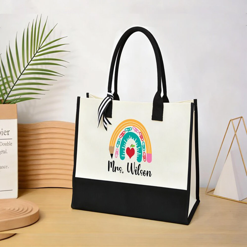 Personalized Mrs Teacher Tote Bag Cute Rainbow Heart Custom Teacher Handbag Teacher Thank You Gift Daily Use Travel Ready Bag
Personalized Mrs Teacher Tote Bag Cute Rainbow Heart Custom Teacher Handbag Teacher Thank You Gift Daily Use Travel Ready Bag
