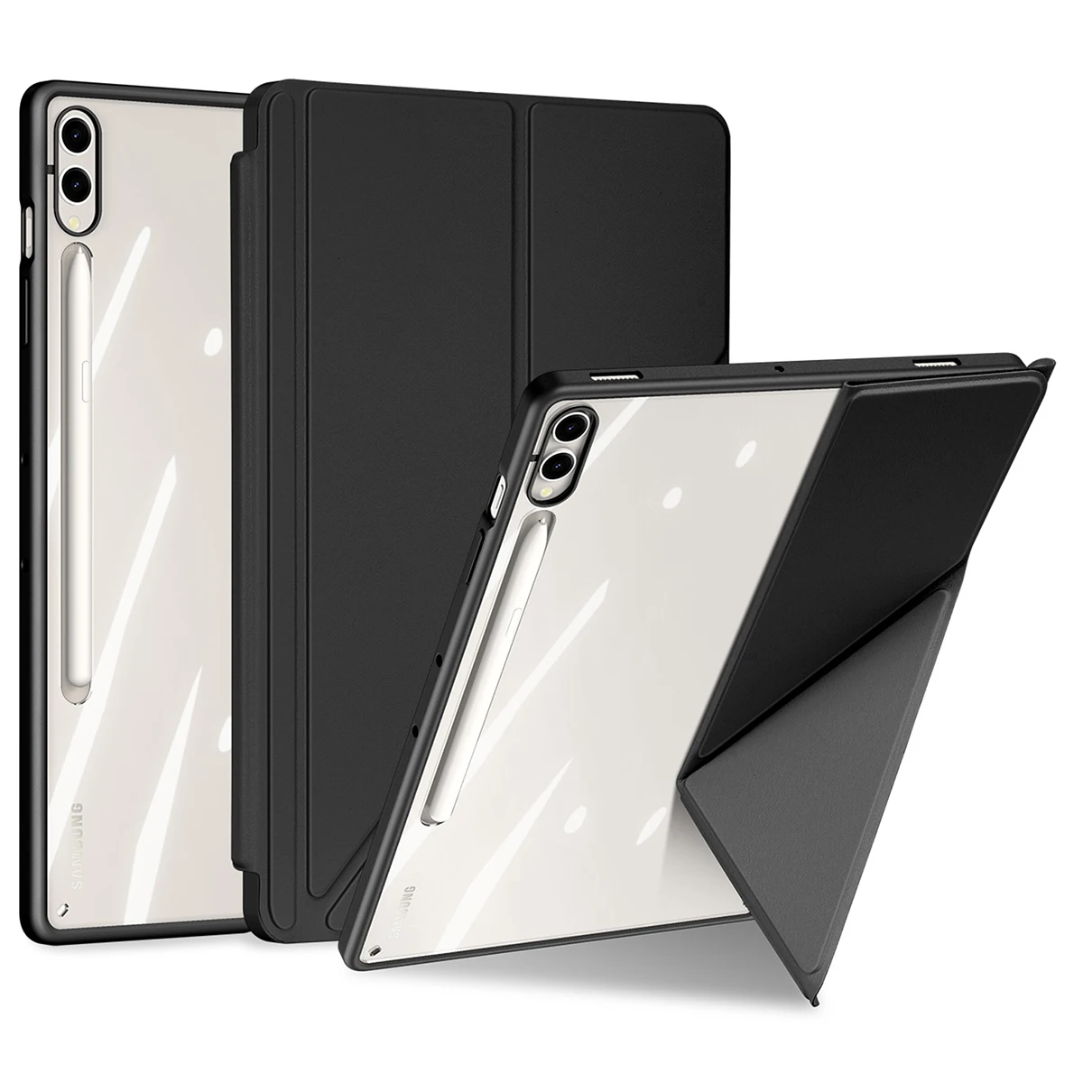 DUX DUCIS Magi Series for Samsung Galaxy Tab S10+ / S9+ / S9 FE+ Case Origami Stand Leather+PC+TPU Clear Back Cover - Black
DUX DUCIS Magi Series for Samsung Galaxy Tab S10+ / S9+ / S9 FE+ Case Origami Stand Leather+PC+TPU Clear Back Cover - Black