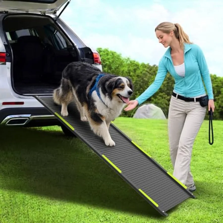 Dog Ramp for Car: Non-Slip Textured Surface, Gray, Lightweight 2-Fold Design with 250 LBS Capacity Easy-Clean Surface
Dog Ramp for Car: Non-Slip Textured Surface, Gray, Lightweight 2-Fold Design with 250 LBS Capacity Easy-Clean Surface